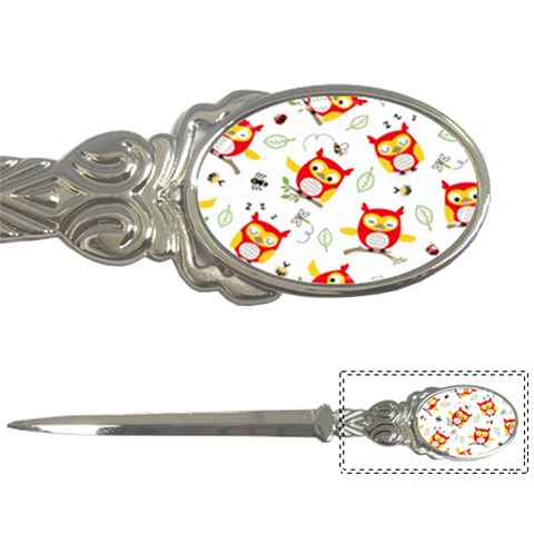 Seamless Pattern Vector Owl Cartoon With Bugs Letter Opener from ArtsNow.com Front