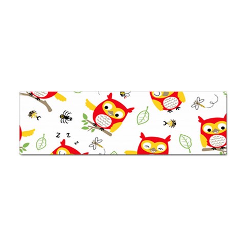 Seamless Pattern Vector Owl Cartoon With Bugs Sticker (Bumper) from ArtsNow.com Front