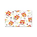 Seamless Pattern Vector Owl Cartoon With Bugs Sticker Rectangular (10 pack)