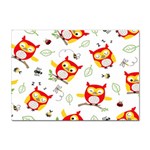 Seamless Pattern Vector Owl Cartoon With Bugs Sticker A4 (10 pack)