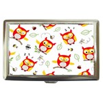 Seamless Pattern Vector Owl Cartoon With Bugs Cigarette Money Case