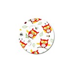 Seamless Pattern Vector Owl Cartoon With Bugs Golf Ball Marker