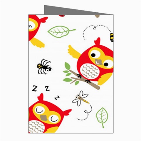 Seamless Pattern Vector Owl Cartoon With Bugs Greeting Cards (Pkg of 8) from ArtsNow.com Right