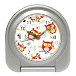 Seamless Pattern Vector Owl Cartoon With Bugs Travel Alarm Clock