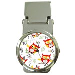 Seamless Pattern Vector Owl Cartoon With Bugs Money Clip Watches