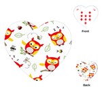 Seamless Pattern Vector Owl Cartoon With Bugs Playing Cards Single Design (Heart)