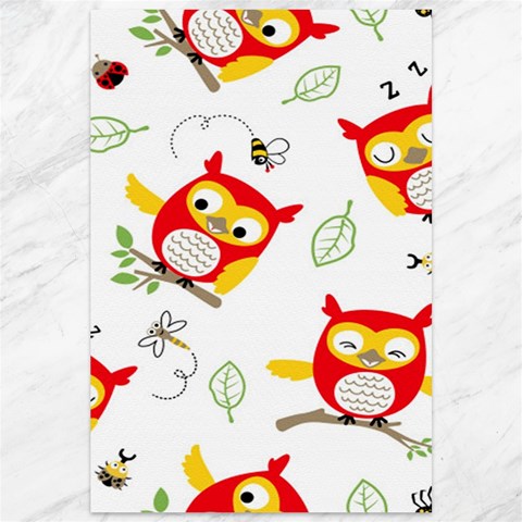 Seamless Pattern Vector Owl Cartoon With Bugs Canvas 12  x 18  from ArtsNow.com 11.88 x17.36  Canvas - 1