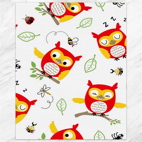 Seamless Pattern Vector Owl Cartoon With Bugs Canvas 16  x 20  from ArtsNow.com 15.75 x19.29  Canvas - 1