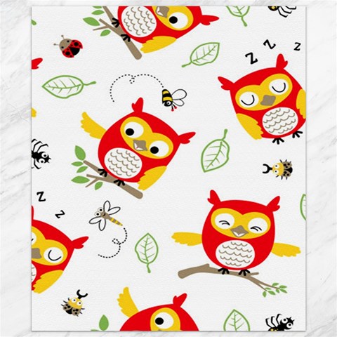 Seamless Pattern Vector Owl Cartoon With Bugs Canvas 20  x 24  from ArtsNow.com 19.57 x23.15  Canvas - 1