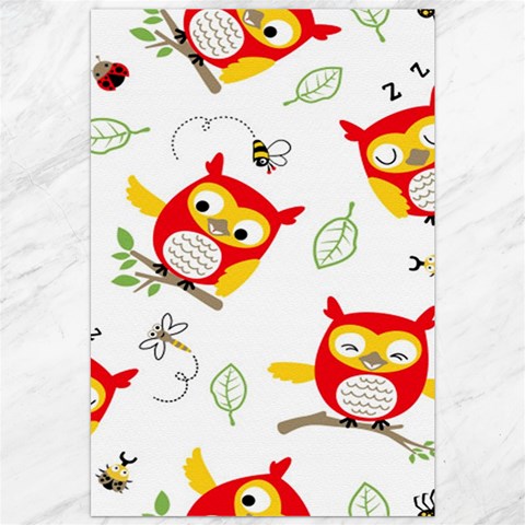 Seamless Pattern Vector Owl Cartoon With Bugs Canvas 20  x 30  from ArtsNow.com 19.62 x28.9  Canvas - 1