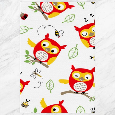 Seamless Pattern Vector Owl Cartoon With Bugs Canvas 24  x 36  from ArtsNow.com 23.35 x34.74  Canvas - 1