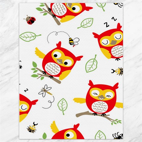 Seamless Pattern Vector Owl Cartoon With Bugs Canvas 36  x 48  from ArtsNow.com 35.26 x46.15  Canvas - 1