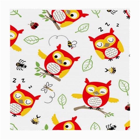 Seamless Pattern Vector Owl Cartoon With Bugs Medium Glasses Cloth (2 Sides) from ArtsNow.com Back