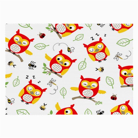 Seamless Pattern Vector Owl Cartoon With Bugs Large Glasses Cloth (2 Sides) from ArtsNow.com Front