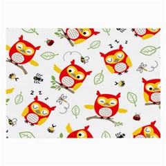 Seamless Pattern Vector Owl Cartoon With Bugs Large Glasses Cloth (2 Sides) from ArtsNow.com Back
