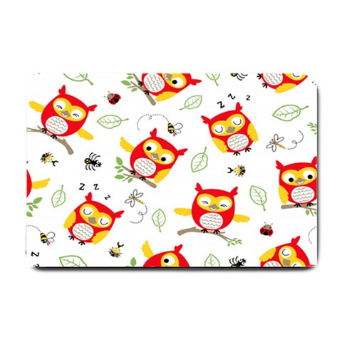 Seamless Pattern Vector Owl Cartoon With Bugs Small Doormat from ArtsNow.com 24 x16  Door Mat