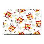 Seamless Pattern Vector Owl Cartoon With Bugs Small Doormat
