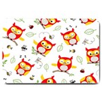 Seamless Pattern Vector Owl Cartoon With Bugs Large Doormat
