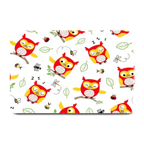 Seamless Pattern Vector Owl Cartoon With Bugs Plate Mats from ArtsNow.com 18 x12  Plate Mat