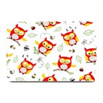 Seamless Pattern Vector Owl Cartoon With Bugs Plate Mats