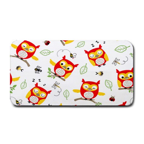 Seamless Pattern Vector Owl Cartoon With Bugs Medium Bar Mat from ArtsNow.com 16 x8.5  Bar Mat