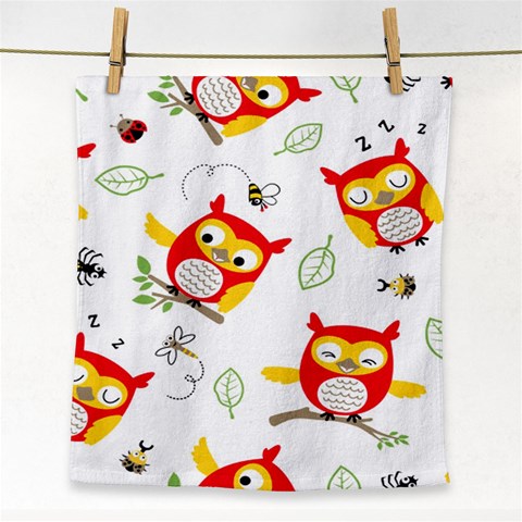 Seamless Pattern Vector Owl Cartoon With Bugs Face Towel from ArtsNow.com Front