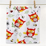 Seamless Pattern Vector Owl Cartoon With Bugs Face Towel