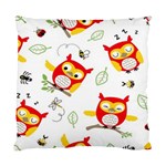 Seamless Pattern Vector Owl Cartoon With Bugs Standard Cushion Case (Two Sides)