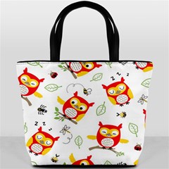 Seamless Pattern Vector Owl Cartoon With Bugs Bucket Bag from ArtsNow.com Back