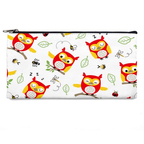 Seamless Pattern Vector Owl Cartoon With Bugs Pencil Case from ArtsNow.com Front