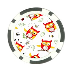Seamless Pattern Vector Owl Cartoon With Bugs Poker Chip Card Guard (10 pack) from ArtsNow.com Back