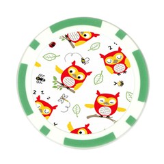Seamless Pattern Vector Owl Cartoon With Bugs Poker Chip Card Guard (10 pack) from ArtsNow.com Back