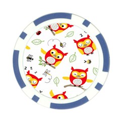 Seamless Pattern Vector Owl Cartoon With Bugs Poker Chip Card Guard (10 pack) from ArtsNow.com Back