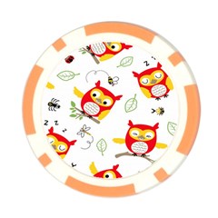 Seamless Pattern Vector Owl Cartoon With Bugs Poker Chip Card Guard (10 pack) from ArtsNow.com Back
