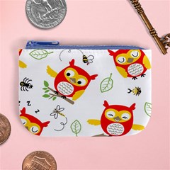 Seamless Pattern Vector Owl Cartoon With Bugs Mini Coin Purse from ArtsNow.com Front