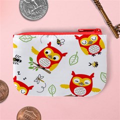 Seamless Pattern Vector Owl Cartoon With Bugs Mini Coin Purse from ArtsNow.com Back