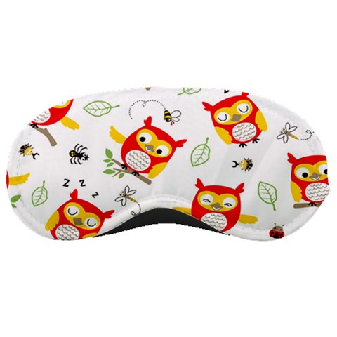 Seamless Pattern Vector Owl Cartoon With Bugs Sleep Mask from ArtsNow.com Front