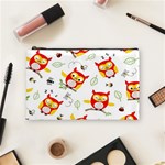 Seamless Pattern Vector Owl Cartoon With Bugs Cosmetic Bag (Medium)
