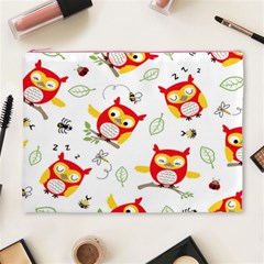 Seamless Pattern Vector Owl Cartoon With Bugs Cosmetic Bag (XL) from ArtsNow.com Front