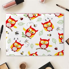 Seamless Pattern Vector Owl Cartoon With Bugs Cosmetic Bag (XL) from ArtsNow.com Back