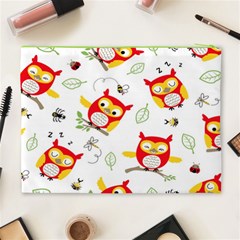 Seamless Pattern Vector Owl Cartoon With Bugs Cosmetic Bag (XL) from ArtsNow.com Back