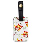 Seamless Pattern Vector Owl Cartoon With Bugs Luggage Tag (one side)