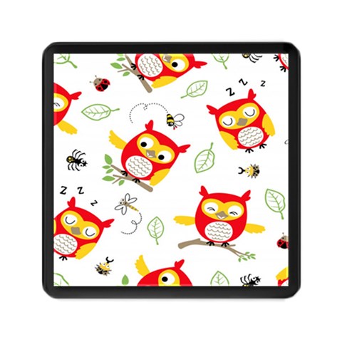 Seamless Pattern Vector Owl Cartoon With Bugs Memory Card Reader (Square) from ArtsNow.com Front