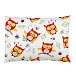 Seamless Pattern Vector Owl Cartoon With Bugs Pillow Case (Two Sides)