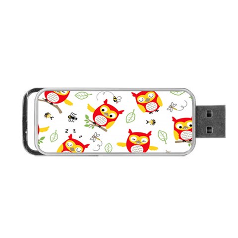 Seamless Pattern Vector Owl Cartoon With Bugs Portable USB Flash (Two Sides) from ArtsNow.com Front