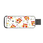 Seamless Pattern Vector Owl Cartoon With Bugs Portable USB Flash (Two Sides)