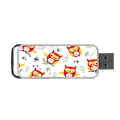Seamless Pattern Vector Owl Cartoon With Bugs Portable USB Flash (Two Sides) from ArtsNow.com Back