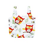 Seamless Pattern Vector Owl Cartoon With Bugs Full Print Recycle Bag (S)