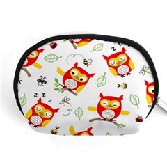 Seamless Pattern Vector Owl Cartoon With Bugs Accessory Pouch (Medium) from ArtsNow.com Front