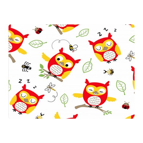 Seamless Pattern Vector Owl Cartoon With Bugs Two Sides Premium Plush Fleece Blanket (Mini) from ArtsNow.com 35 x27  Blanket Front